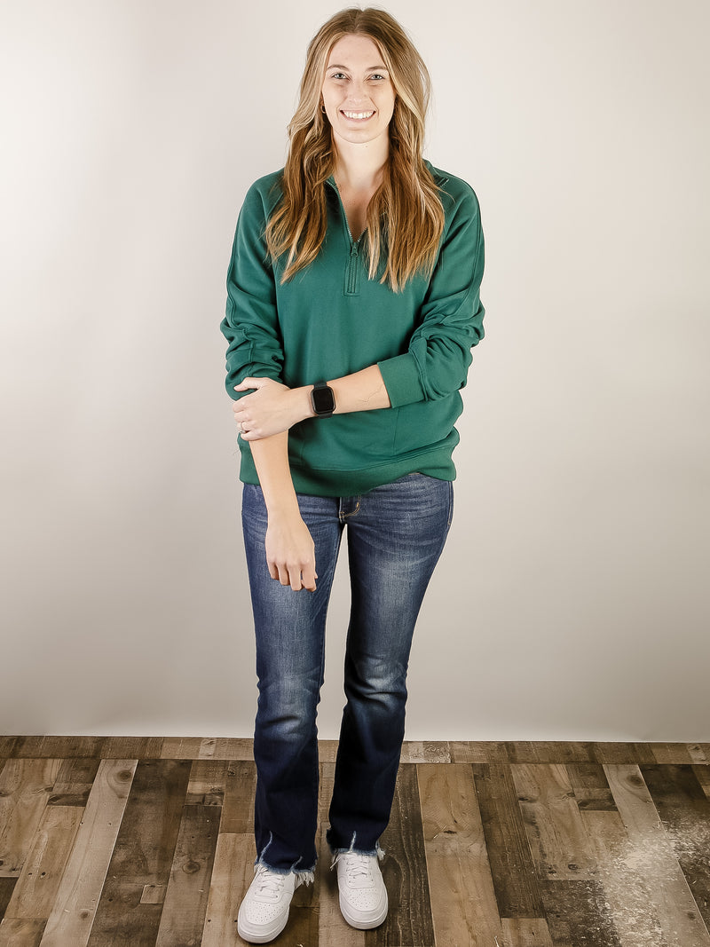 Hunter Green 1/4 Zip Sweatshirt