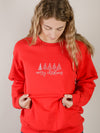 Red Merry Christmas Embroidered Sweatshirt