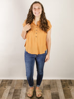 Dusty Apricot Short Sleeve Blouse