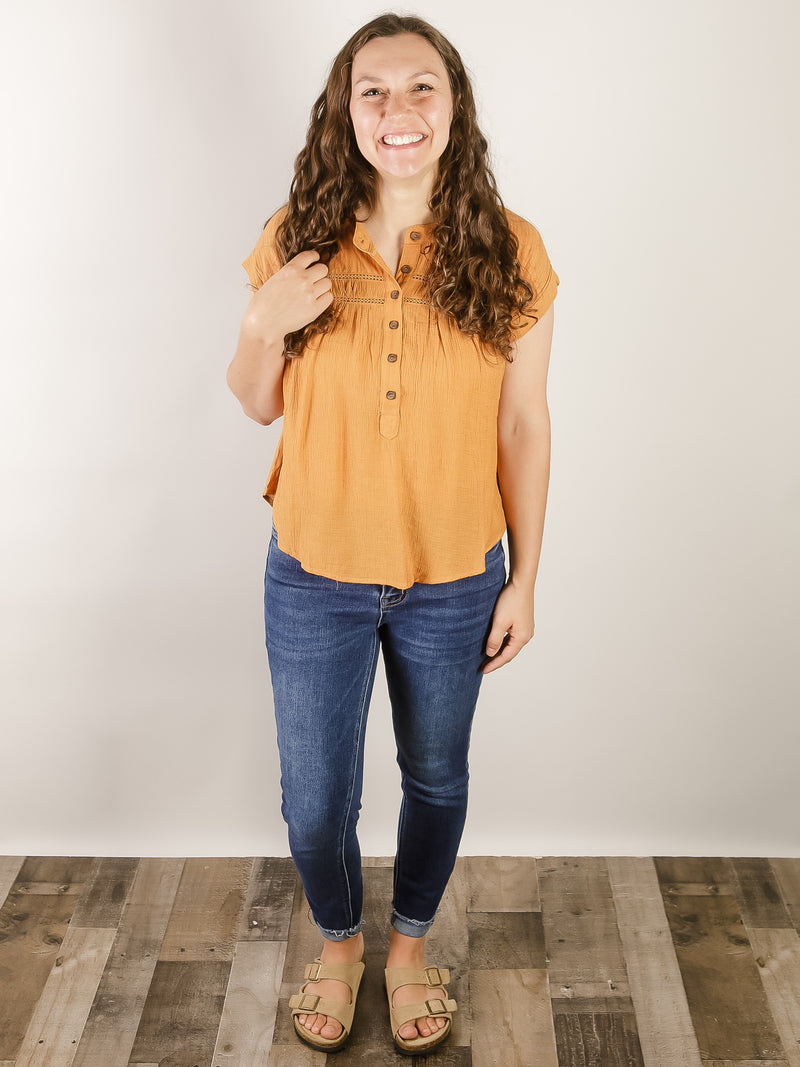 Dusty Apricot Short Sleeve Blouse