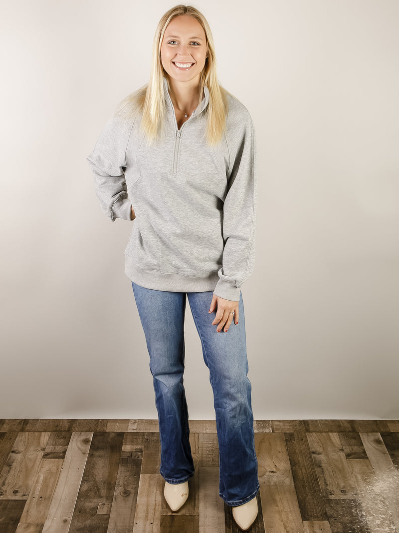 Heather Grey 1/4 Zip Sweatshirt