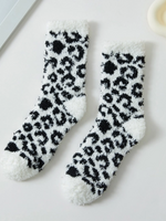 Leopard Print Fuzzy Socks