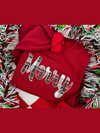 Red Embroidered Merry Sweatshirt