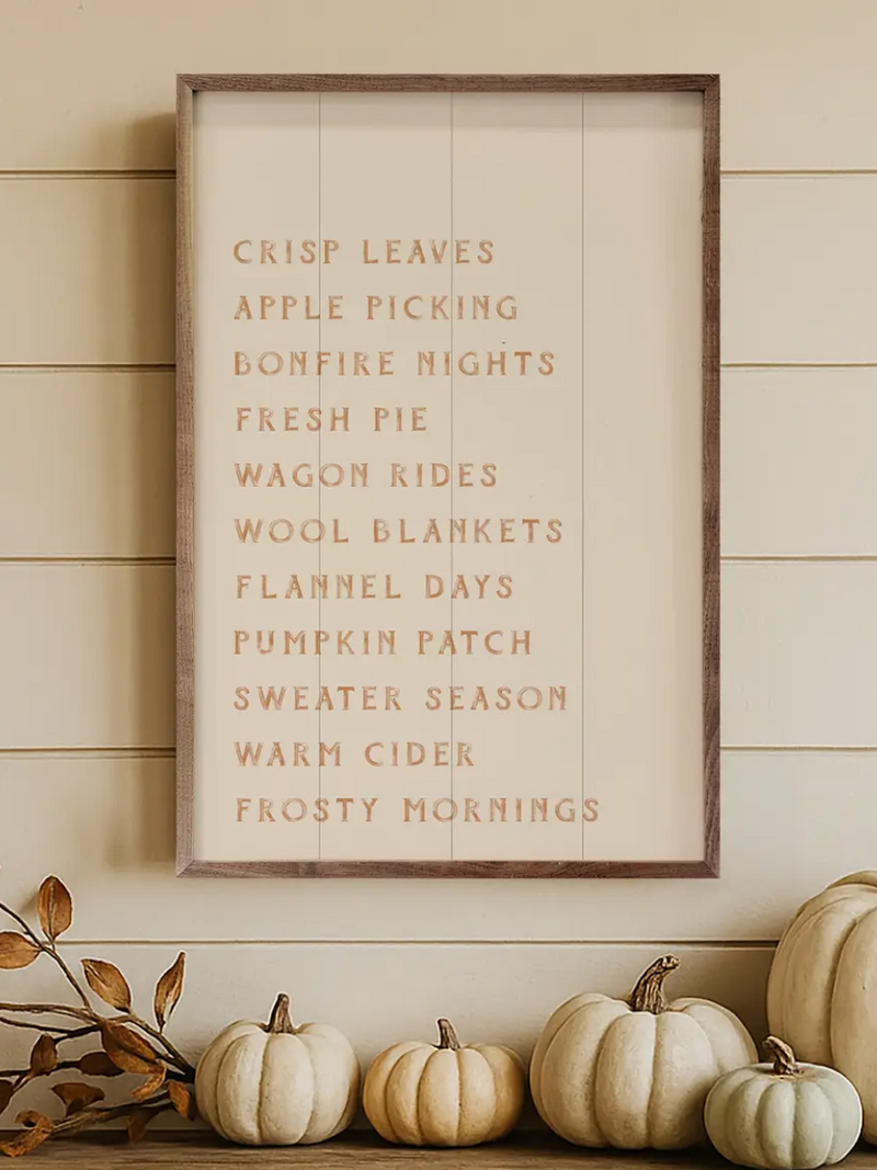Cream Autumn Activity List 5 x 8