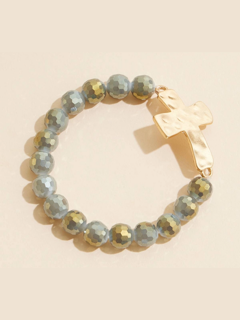 Large Cross Beaded Glass Bracelets