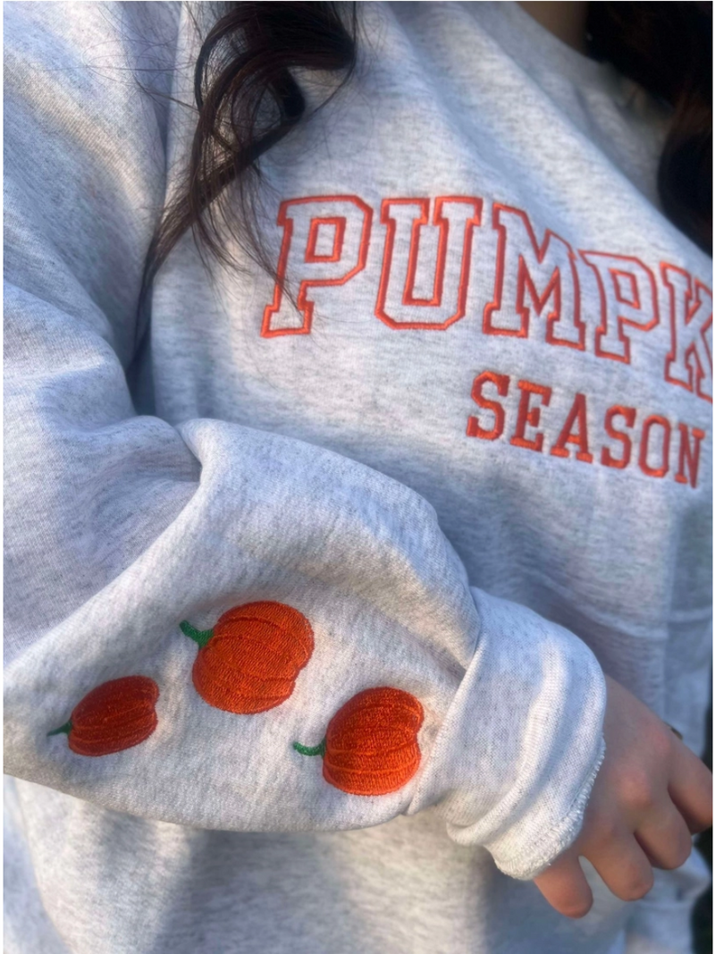 Pumpkin Season Embroidered Sweatshirt