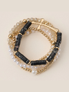 Faith & Cross & Pearl Stretch Bracelet Stack Set (Multiple Colors)