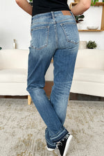 Judy Blue Mid Rise Release Hem Jeans (Online Exclusive)