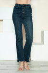 Judy Blue Button Fly Hem Destroy Straight Jeans (Online Exclusive)