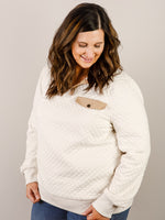 Curvy Cream Quilted Pullover