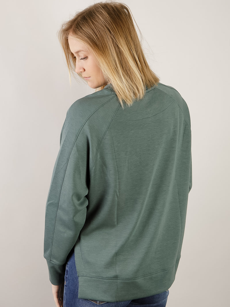 Jade Round Neck Scuba with Side Slits