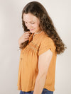 Dusty Apricot Short Sleeve Blouse