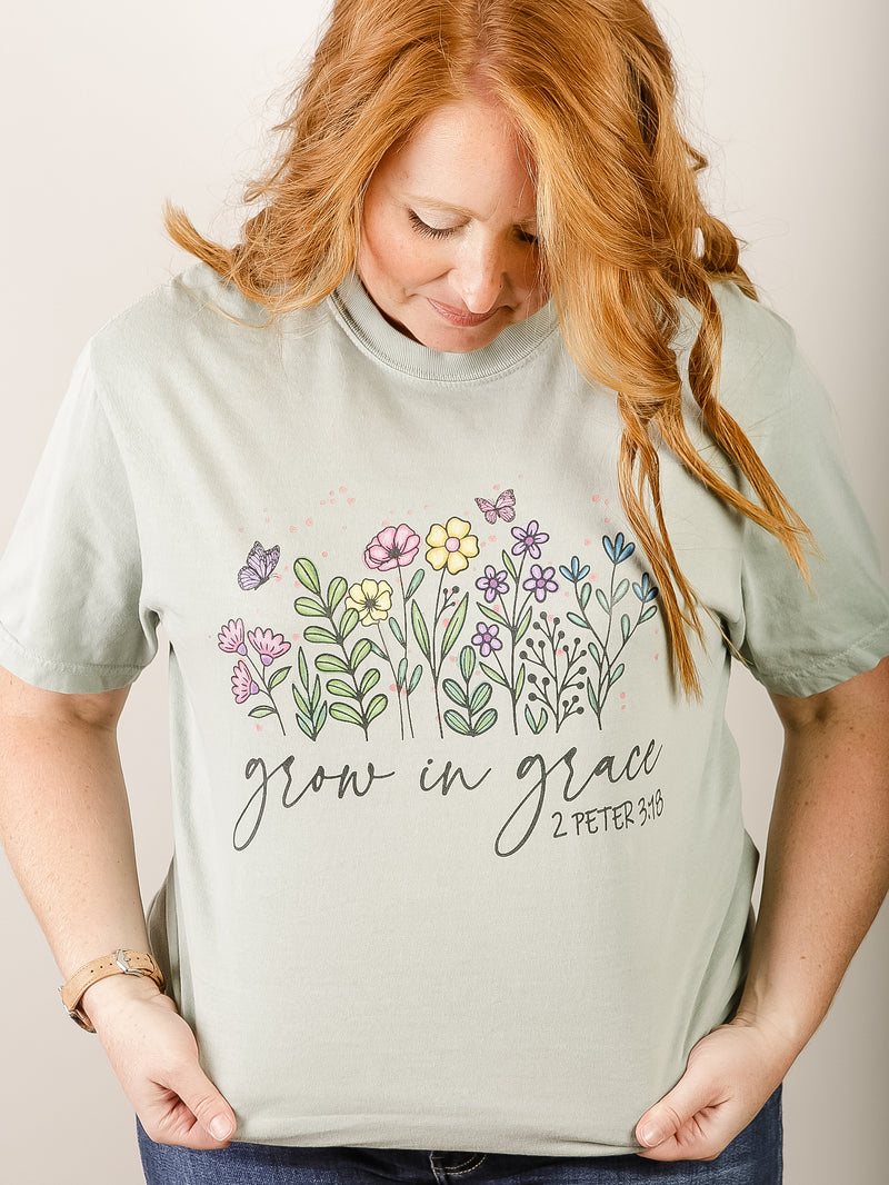 Grow in Grace Comfort Colors Graphic Tee