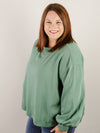 Green Round Neck Oversized Sweatshirt