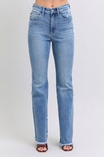 Judy Blue Raw Hem High Rise Bootcut Jeans (Online Exclusive)