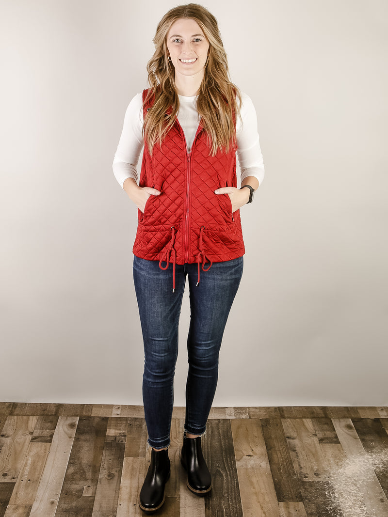 Maroon Quilted Vest