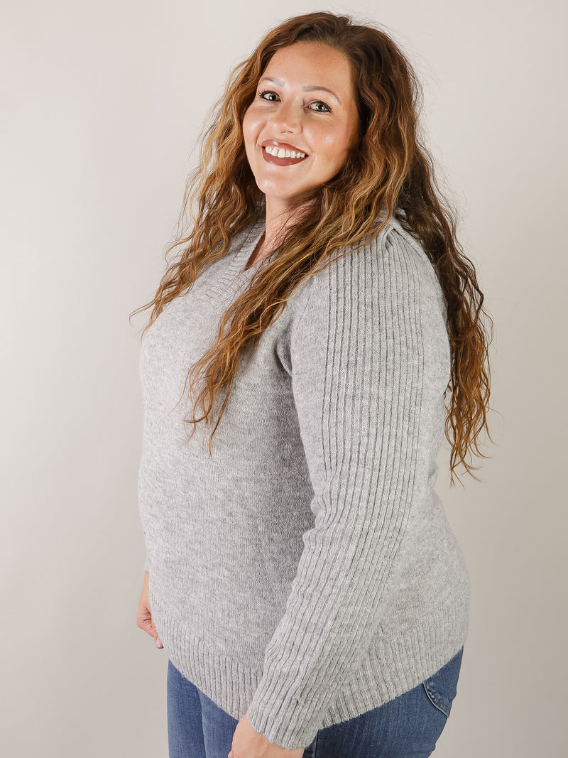 Heather Grey Hooded Sweater