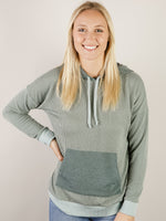 Sage Colorblock Ribbed Hoodie