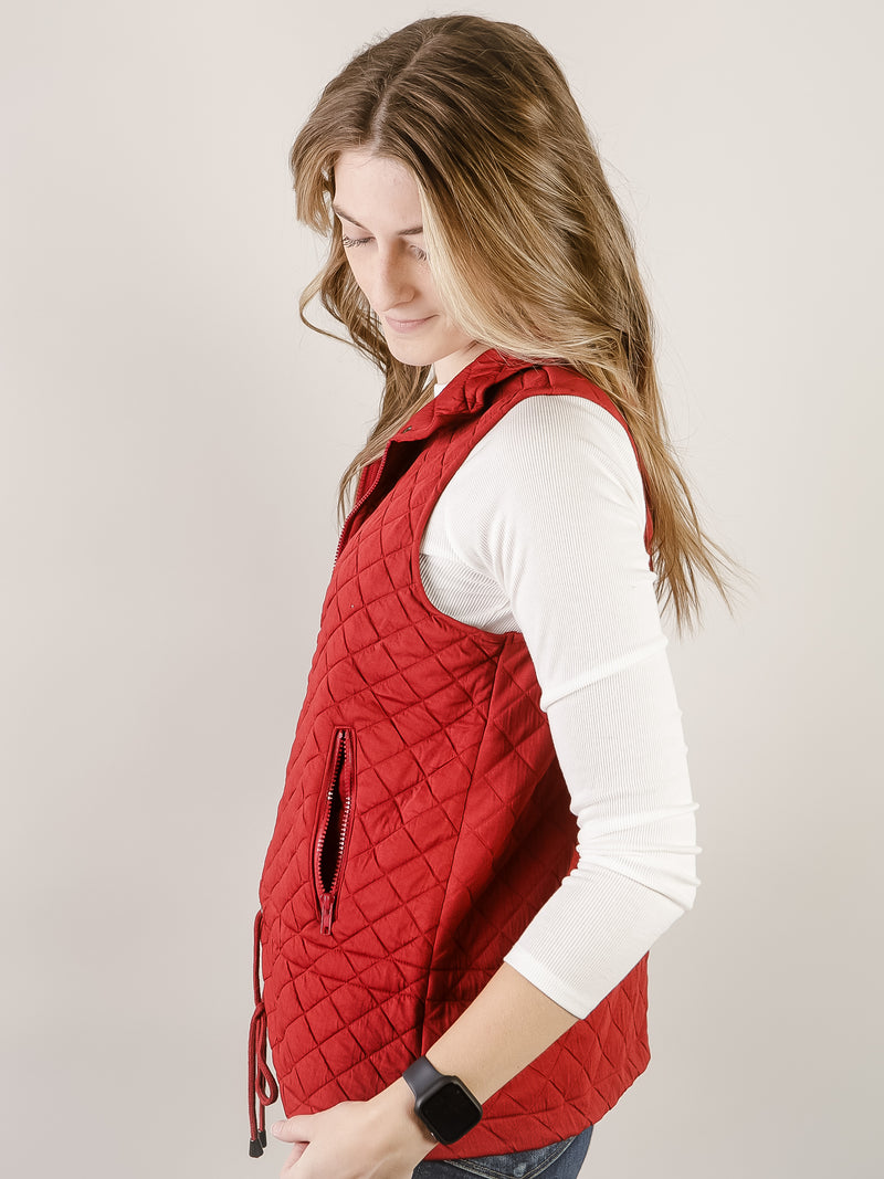 Maroon Quilted Vest