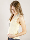 Washed Yellow and Denim Henley Tank