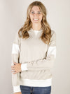 Taupe Contrast Hooded Sweatshirt