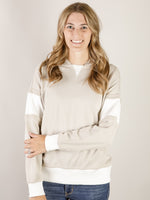 Taupe Contrast Hooded Sweatshirt