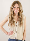 Natural Sleeveless Sweater Vest
