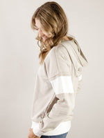 Taupe Contrast Hooded Sweatshirt