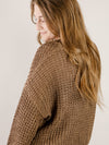 Mocha Crochet Knit Sweater