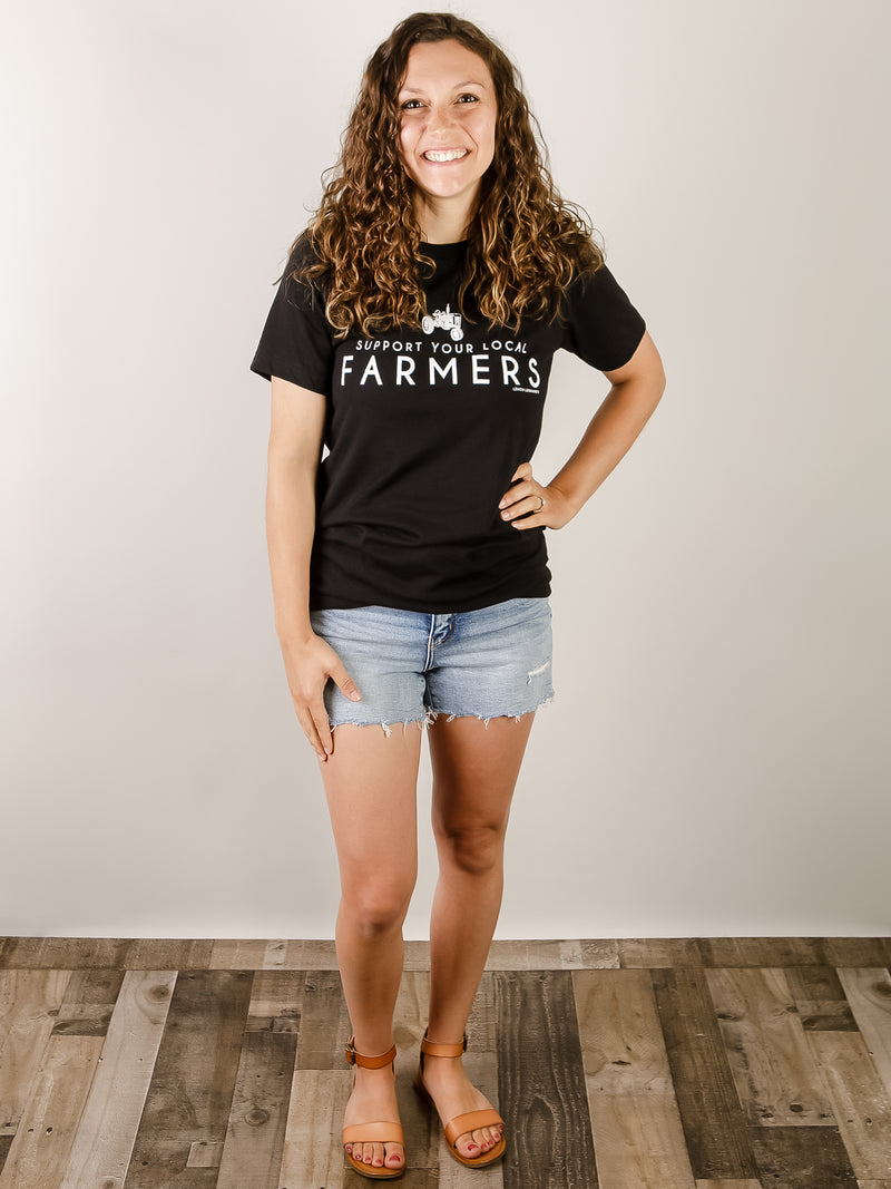 Black Support Your Local Farmers Tee