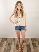 Natural Sleeveless Sweater Vest