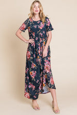 Floral Short Sleeve Maxi Dress (Online Exclusive)