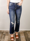 Vervet High Rise Distressed Cropped Flare Jeans