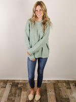 Dark Mint Cozy Pocket Sweater