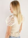 Taupe Top with Puff Detail Sleeve