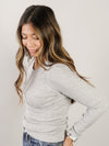 Long Sleeve Mini Ribbed Tee (Multiple Colors)