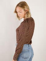 Chocolate Brown Lace Long Sleeve Top