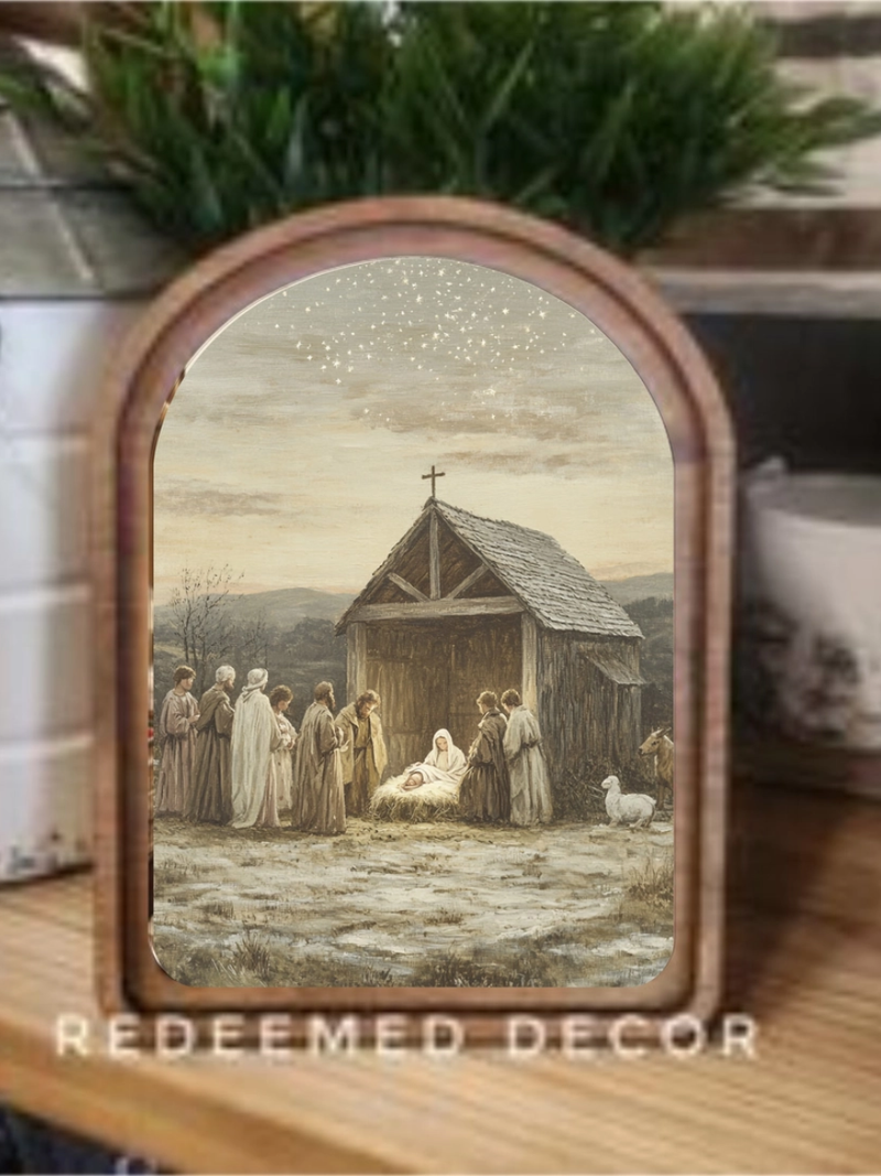 Arched Nativity Print