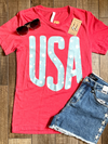 USA Heather Red Graphic Tee