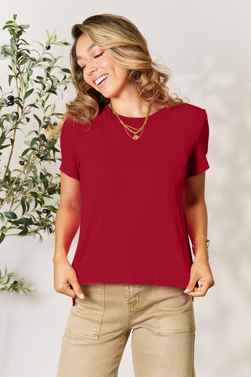 Solid Round Neck Short Sleeve T-Shirt (Online Exclusive)