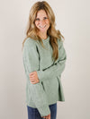 Dark Mint Cozy Pocket Sweater