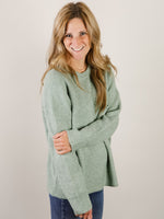 Dark Mint Cozy Pocket Sweater