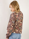 Burgundy Floral Crewneck Sweatshirt