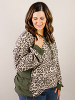 Curvy Olive and Charcoal Leopard Long Sleeve