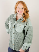 Sage Cozy Quilted Shacket