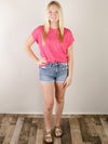 Vervet High Rise A-Line Cuffed Denim Shorts