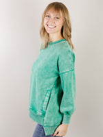 Kelly Green Acid Wash Sweatshirt