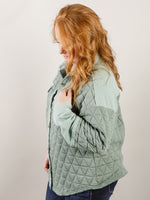 Sage Cozy Quilted Shacket