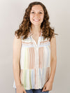 Multi-Color Striped Sleeveless Top
