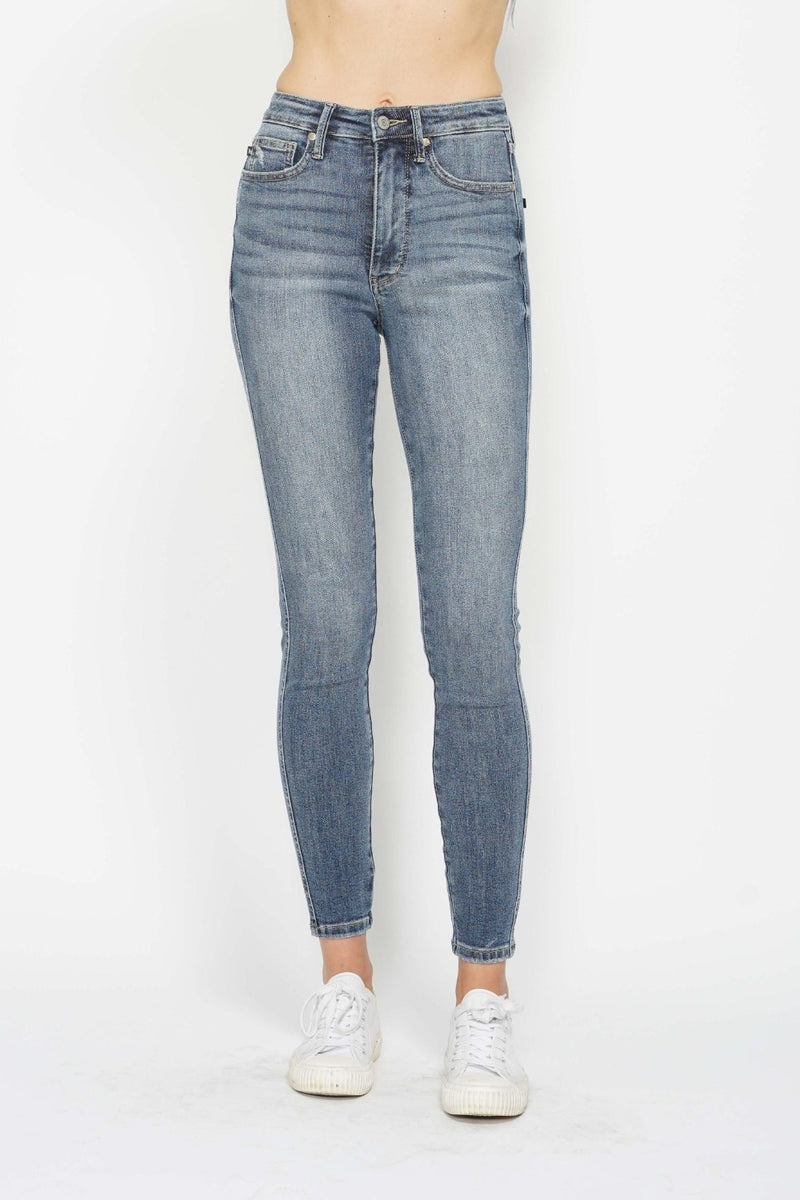 Judy Blue Tummy Control Contrast Wash Skinny Jeans  (Online Exclusive)